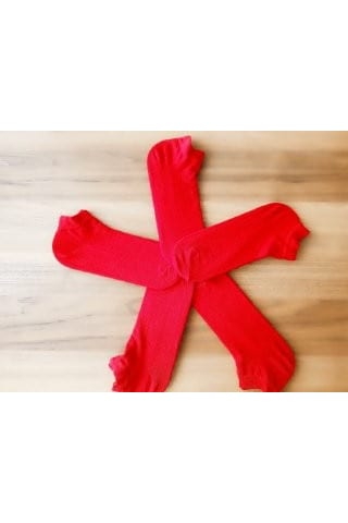Omelf Sneakers Pamuklu Yumuşacık 5'li Çorap Kırmızı