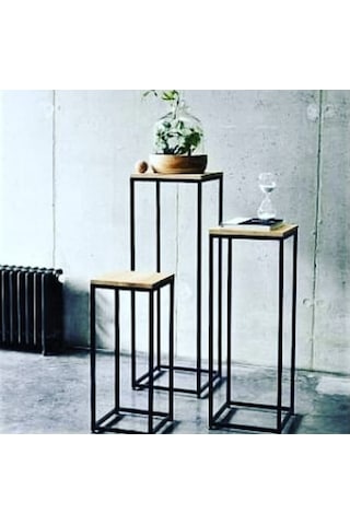 Çiçeklik Zlf Dekoratif Kule Model Metal Transmisyon Çelik Siyah S