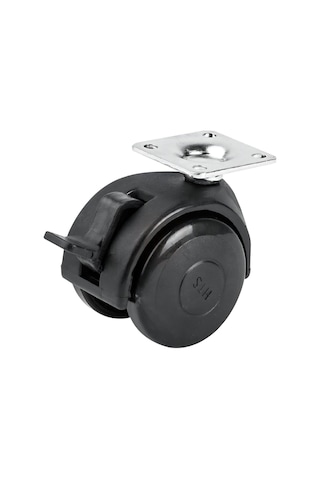 Hts 421 Frenli Dönerli Mobilya Tekerleği 48mm - 30kg Taşıma Kapasiteli Tablalı Pp Plastik İç Mekan Tekerlek, Sehp