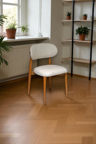 Bohem İskandinav Masa Sandalye Takımı 4 Adet Polo Sandalye Ceviz Mebranlı Mdf Oval Masa-modern Kahverengi