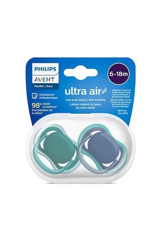 6-18 Ay Arası Çocuklar İçin Unisex Ultra Havalı Emzik - 2'li Paket