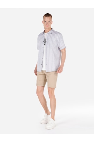 Colin's Colins Normal Kesim Shirt Yaka Baskılı Gri Erkek Kısa Kol Gömlek Cl1067847 Cl1067847 Q1.v1 Gra Gri