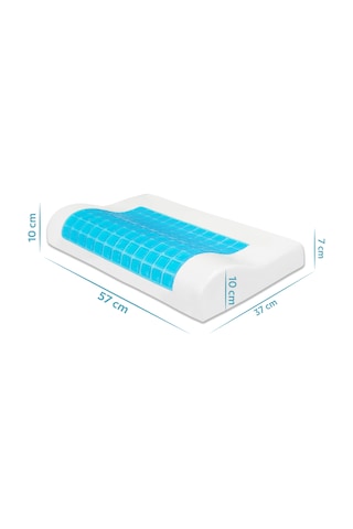 Viscofoam Terletmeyen Boyun Destekli Ortopedik Yastık Jelli Visco Yastık - 57x37x10-7cm