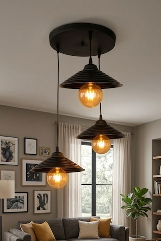 LumiaLighting Zen Model Siyah 3"lü Yemek Masası Oturma Çocuk Yatak Odası Modern Ledli Avize