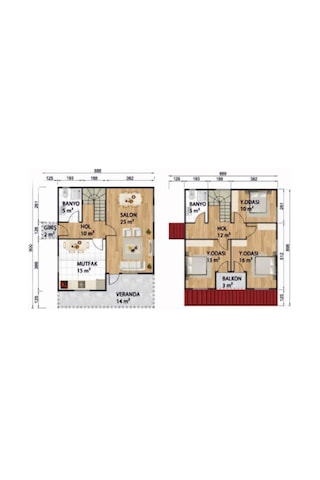 Ballife Prefabrik 130 M2 Standart Dubleks Prefabrik Konut