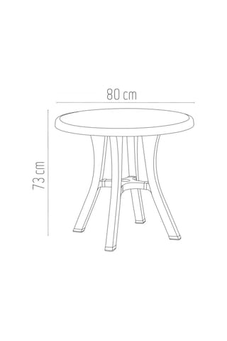 Royal Rattan Desenli Yuvarlak Masa 80 Cm Şemsiye Delikli, Dayanıklı Ve Şık Kahverengi