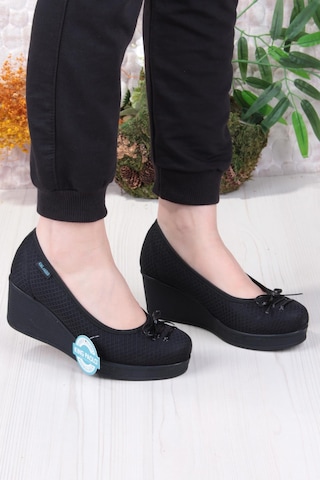 Fort King Annabel Rahat Hafif Anatomic Insole Taban Dolgu Topuk Kadın Ayakkabı Siyah