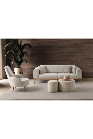 Rebull 3+3+1+1 Koltuk Takımı Bej