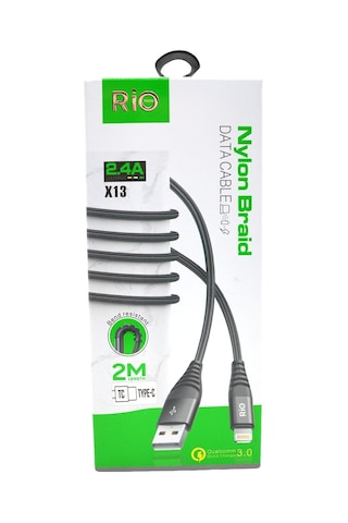 İphone 11 Uyumlu Hızlı Şarj Ve Data Kablosu 2 Metre Nylon Braid
