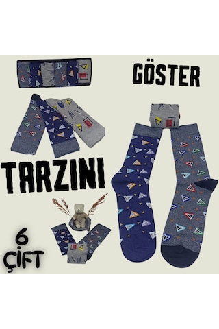 Garanti Çorap Eğlenceli Desenli Unisex Soket 6 Lı 1q Çok Renkli