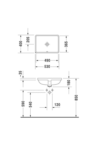 Duravit Starck 3 Tezgah Altı Lavabo 490 x 365 - 0305490000