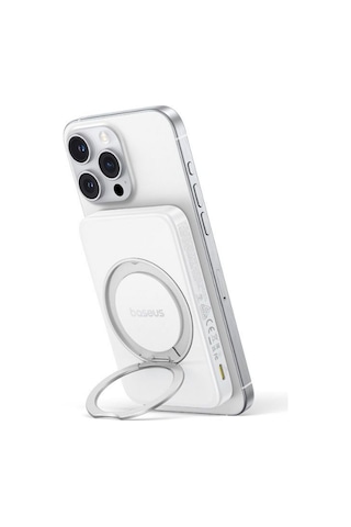 Baseus Picogo Qi2 Magsafe 5000 Mah 20w Powerbank Stand Özellikli + Type C To C Kablo - Beyaz