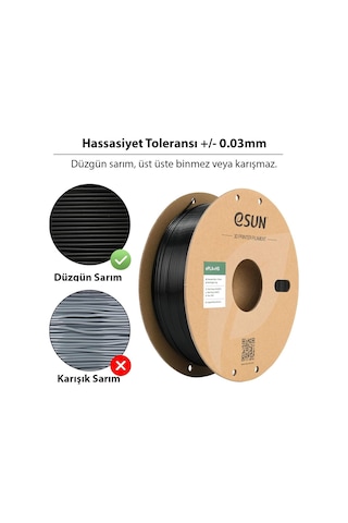 Esun Pla-hs Siyah Filament 1.75mm 1kg - Yüksek Hız Uyumlu Pla+