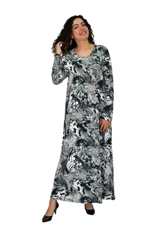 Kadın Uzun Kol Likralı Viskon Elbise Bgl-st04673 Yeşil