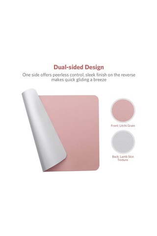 Su Geçirmez Mouse Pad 27x21cm, Pu Deri Çift Renkli Kare Mouse Pad