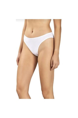 Jiber 655 Kadın Likralı Pamuklu Bikini Külot 12 Adet Beyaz