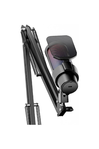 Dexim DMK008 RGB Gaming Masa Standlı  PC/PS5 Uyumlu Siyah Profesyonel Oyuncu ve Yayıncı Mikrofonu