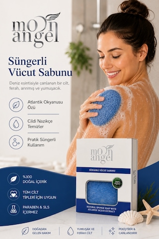 Süngerli Sabun Doğal Güzellik Atlantic Ocean Extract Vücut Sabunu Okyanus Esintisi