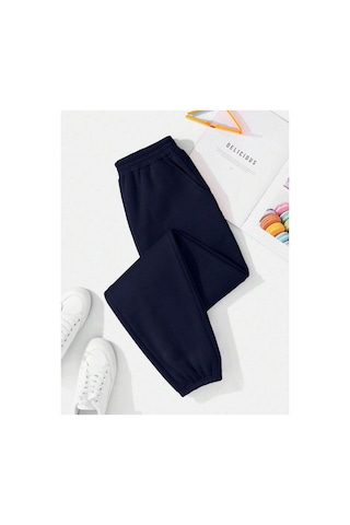 Tarzsokak Solid Elastic Waist 4 Mevsim Eşofman Lacivert