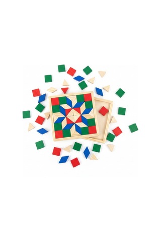 Ahşap Mozaik Tangram - 42 Parça Geometrik Yapboz Oyunu
