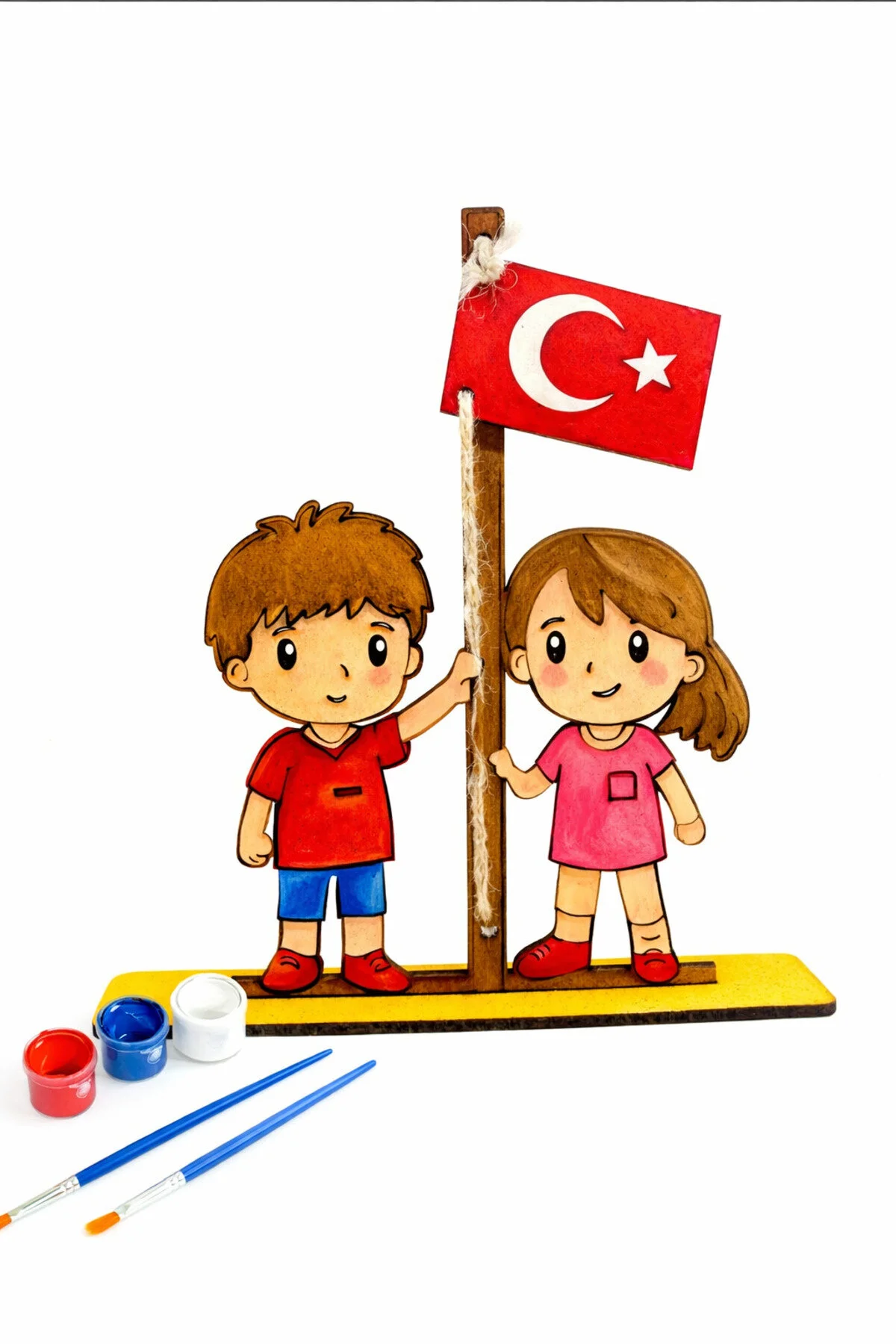 Ahşap Boyama Türk Bayraklı
