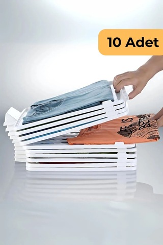 Beyaz T-shirt Düzenleyici 10'lu Set, Beyaz Tr Plastik Beyaz
