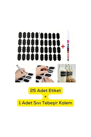 Mithra Life 25 Adet Kavanoz Baharat Kalemli Sticker Etiketi Mıt1102