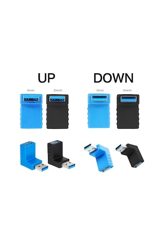 Springsun Usb 3.0 Am/af 90 Derece Aşağıdaki Eğimli Adaptör - Hızlı Veri Transferi 5 Gbps - Sertifikalı Çevre Dost Malzeme - Siyah