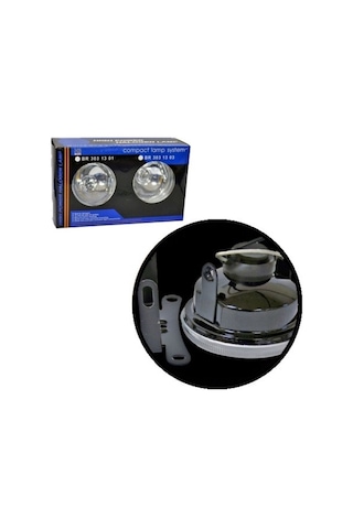 Carub Sis Lambası 12V H3 55W Standart Halojen Yuvarlak 9 CM Tampon İçi Beyaz 2'li Set