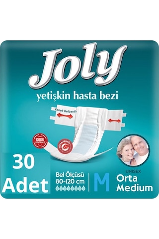 Joly Esnek Belbantlı Medium (Orta Boy) Hasta Bezi 30'Lu
