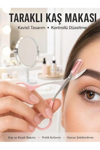Ers Kavisli Kaş Kirpik Düzeltici Bıyık Alma Taraklı Kaş Makası Yüz Bakım Seti Makas Diğer 46707257