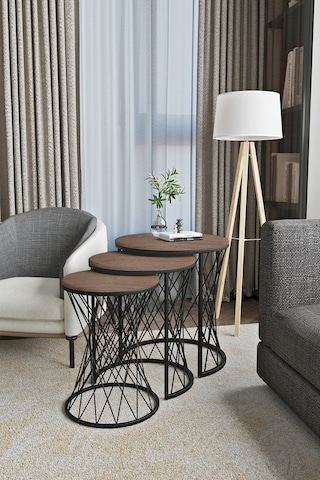 Emga Home Zenith Zigon Sehpa - Ceviz Ceviz