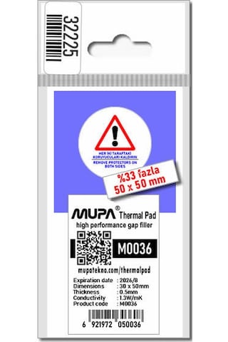 Mupa Termal Ped / Thermal Pad 0.5Mm 1.3W/Mk 30X50Mm M0036