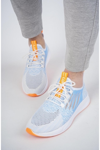 Muggo Ultraboost Unisex Ortopedik Günlük Garantili Yürüyüş Koşu Sneaker Spor Ayakkabı Mavı Mavi