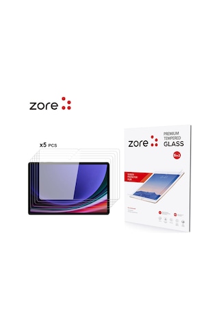 Samsung Uyumlu Galaxy Tab S9 Fe Plus Zore 5in1 Tablet Temperli Cam Ekran Koruyucu