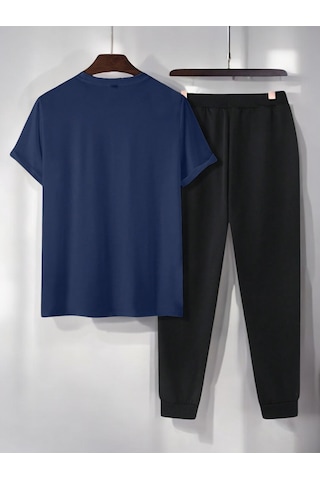 Uyguntarz Unisex Fazla Tepki Verdiğinizi Düşünüyorum Baskılı Eşofman Takımı Lacivert
