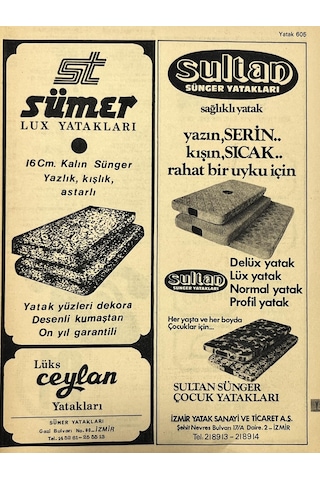 İzmir 1982-1983 Meslek Reklam İlanı Efemera S605