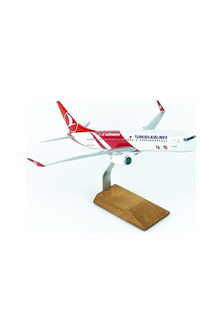 Thy005 1/100 Ölçek, Thy Nurnberg Logolu B737-800 Yolcu Uçağı, Sergilemeye Hazır Ahşap Standlı Model-56259