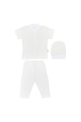 Ilkebebe Sebi Bebe Nokta Puanlı Kısa Kollu Pijama Takımı 2264