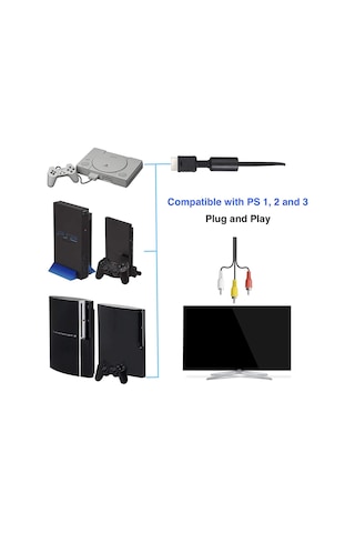 PS2 PS3 AV Kablo  Audio Video AV RCA Tv Kablosu Playstation 1-2-3