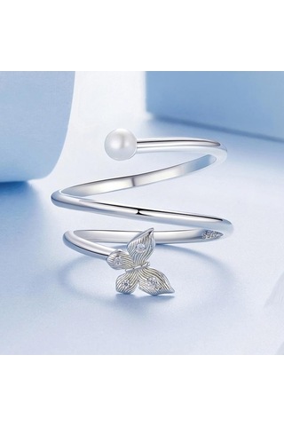 Fastbuy S925 Platinum Kaplı Multi Katlı Kelebek Ayarlanabilir Bsr627-e Çok Renkli Sterling Silver戒指 Çok Renkli