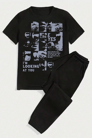 Unisex I'm Looking At You 2'li Eşofman Takımı Siyah