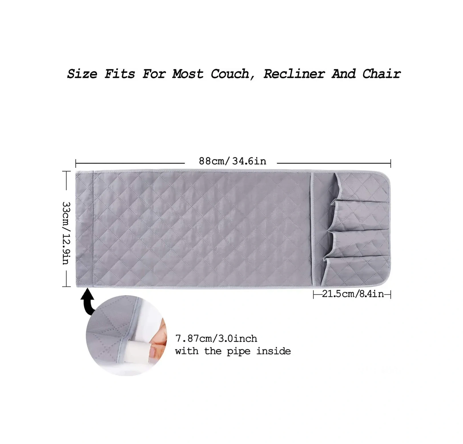 Kosona Kumaş Koltuk Sandalye Cep Organizasyon Çantası - 5 Bölmeli Uzunluğa Ayarlanabilir Tv Kumanda, Kitap, Telefon Depolama Çantası 88x33cm Diğer