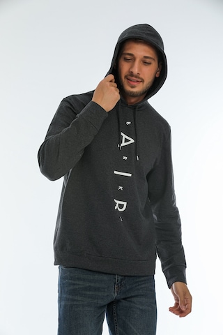 Süperlife Erkek Kapşonlu Regular Fit Air Baskılı İnce Sweatshirt Spr22sw162 Antrasit