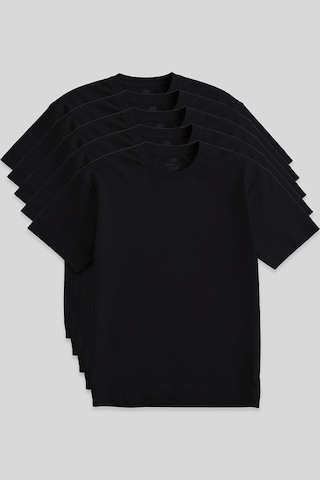 Tommy Life Basic O Yaka Büyük Beden 5li Paket Siyah Erkek T-shirt 88072