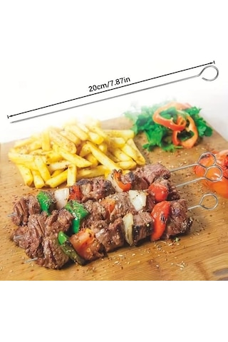 10'lu Paslanmaz Çelik Şiş Seti 20 Cm - Airfryer & Mangal Ttt