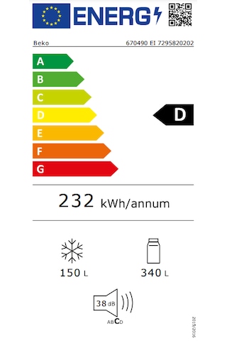 Beko 670490 EI 490 LT No-Frost Kombi Tipi Buzdolabı