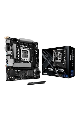 Asrock H810m-x Wıfı 6400mhz Ddr5 Soket 1851 M.2 Usb 3.2 Hdmı D-sub Matx Anakart