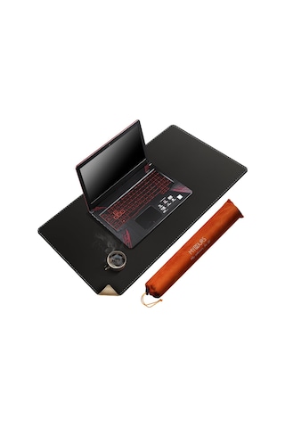 Mantar Ve Pu Deri Masa Paspası, 80 Cm X 50 Cm Büyük Oyun Mouse Pad Xxl, Çift Taraflı Kaymaz Taşınabilir Masa Pedi