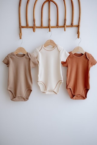 Lilabio 3'lü Pamuklu Kaşkorse Kısa Kollu Body Set Taş/ekru/kiremit Çok Renkli